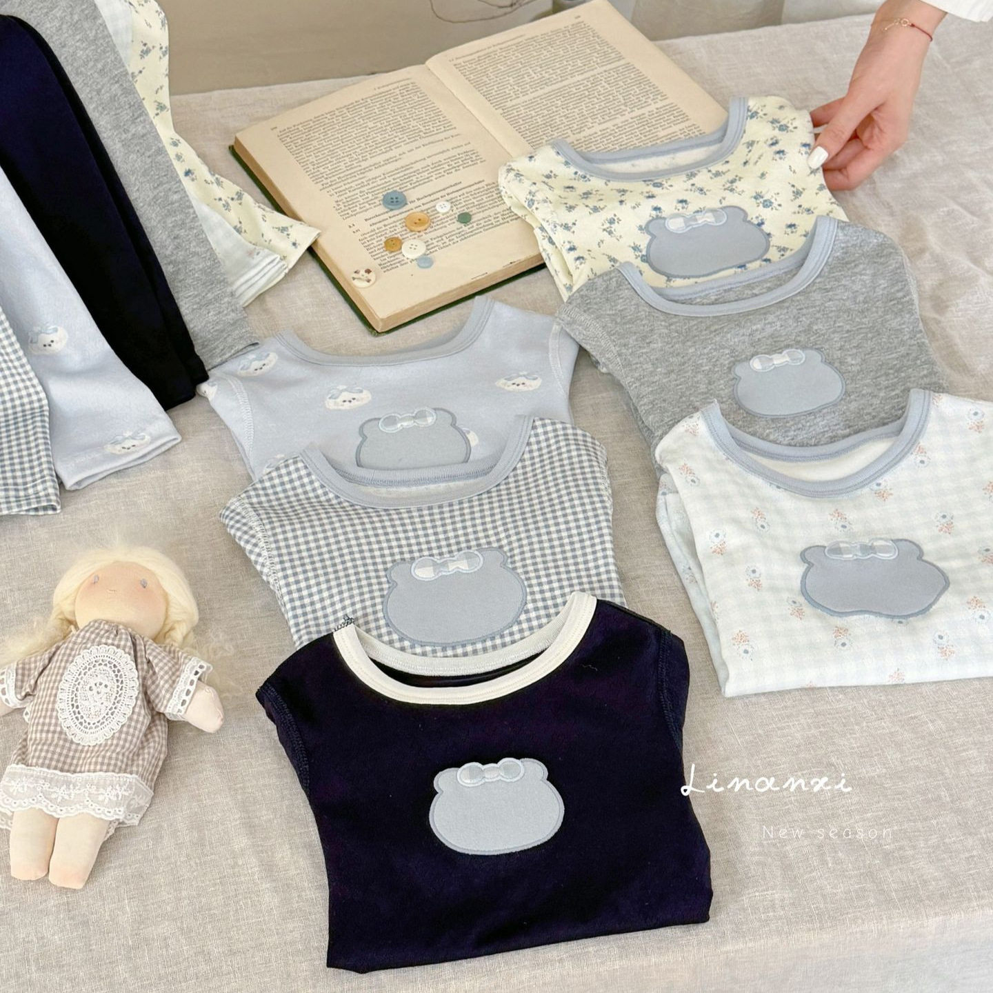 8097女童a类家居服2026年秋季新款儿童秋衣秋裤套装针织布高弹暖
