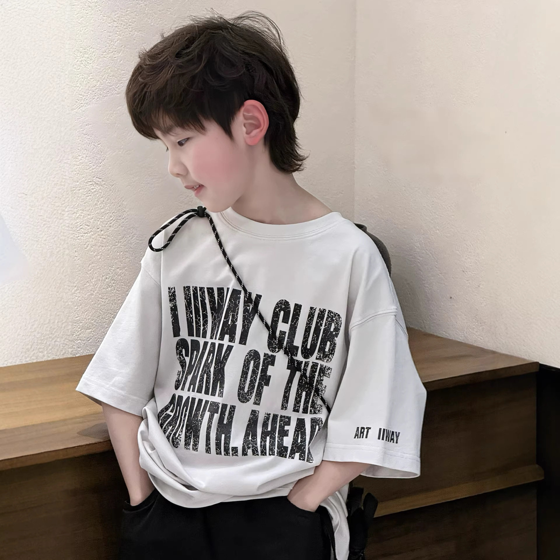 男童夏季短袖T恤2026新款儿童夏装纯棉上衣男孩痞帅卡通半袖体恤