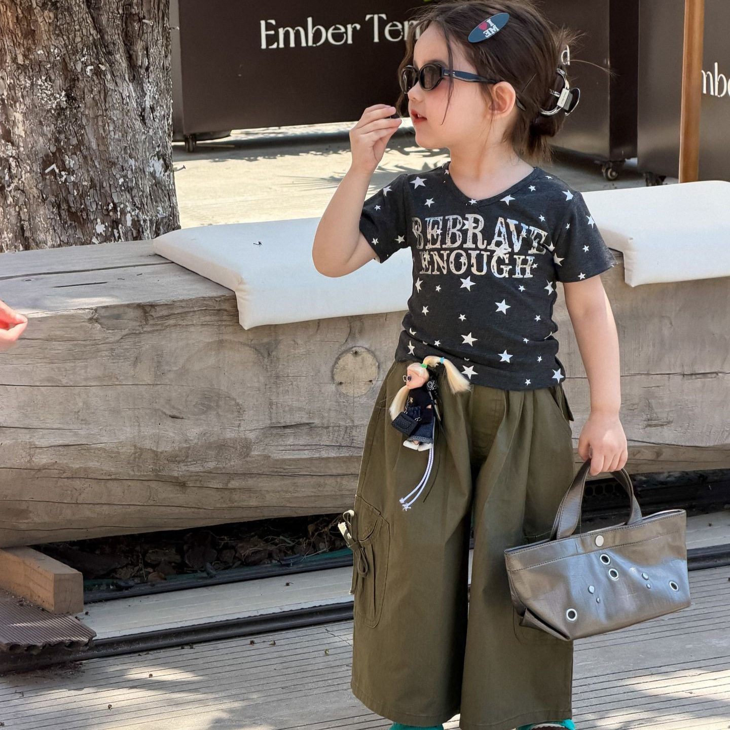 2026夏季新款童装韩版女童美式V领字母印花短袖T恤洋气夏装上衣新