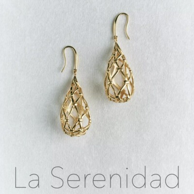 镂空编织水滴耳环轻奢高级艺术感