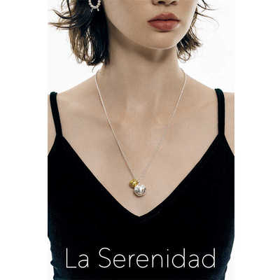 LaSerenidad珍珠黑玛瑙银百搭链