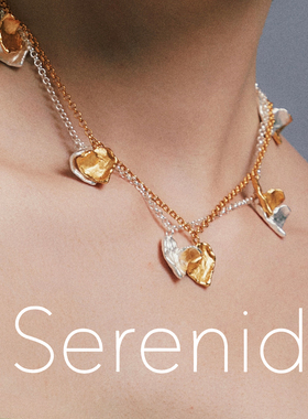 La Serenidad原创设计手工雕刻纹理花瓣吊坠心形纯银叠戴锁骨链女