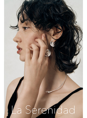 LaSerenidad年轮螺旋线条戒指中性小众磨砂高级立体感原创设计