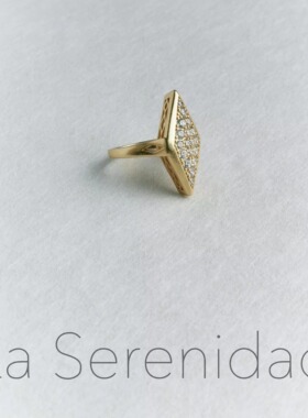 La Serenidad 菱形几何设计戒指 时尚高级感几何镶钻小众设计戒指