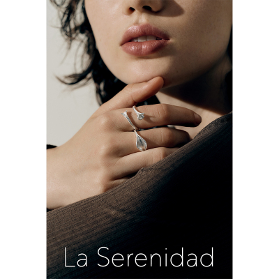 LaSerenidad纯银叶芽百搭开口戒