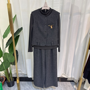 套裤 专柜正品 女马甲小衫 子三件套气质百搭2025冬季 裤 5Q0791时尚