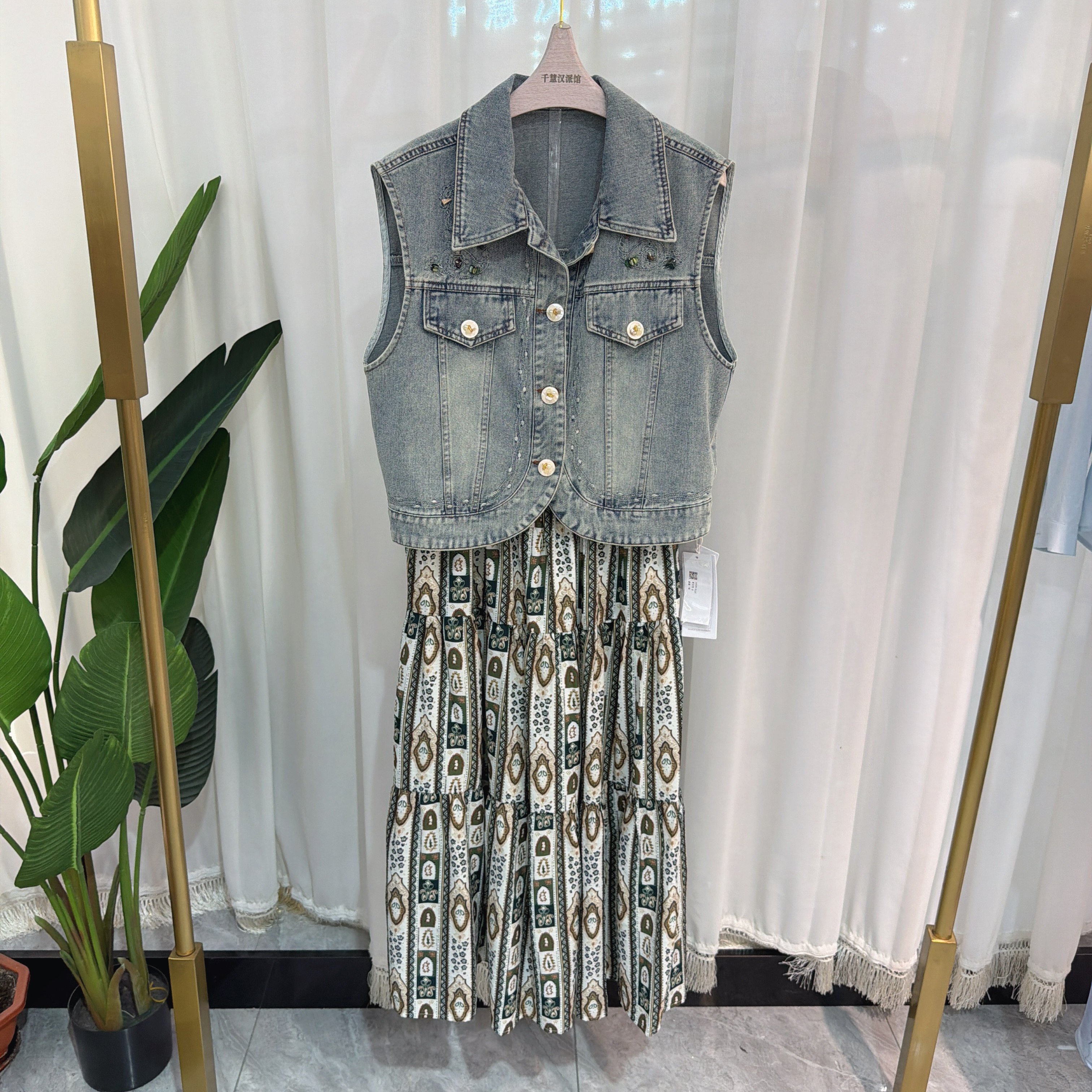26YZW-B125套裙女牛仔上衣半裙
