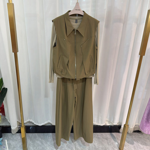 YCT-203966套裤女马甲衬衫裤子