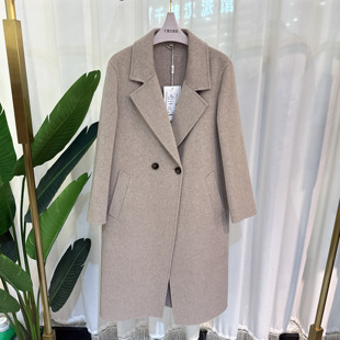 专柜正品 百搭2025冬季 双面羊毛大衣女100%羊毛外套长款 5015时尚
