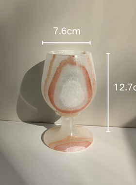 九卿天然玉石氛围感摆件家居装饰品中古咖啡杯高脚杯红酒杯送礼