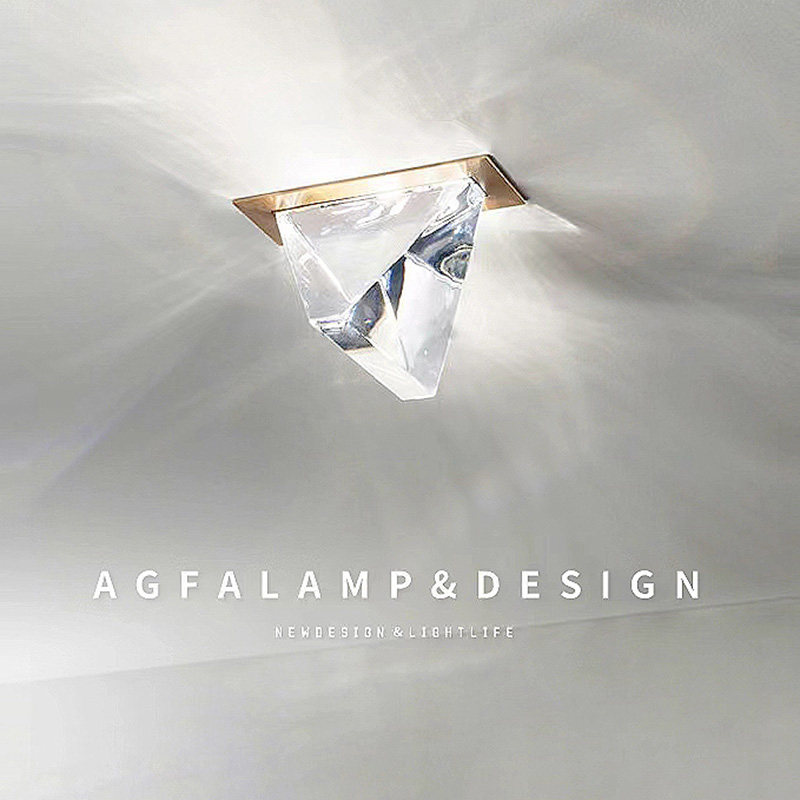 嵌入式过道吸顶灯个性水晶门厅走廊灯玄关阳台卧室北欧衣帽间灯具