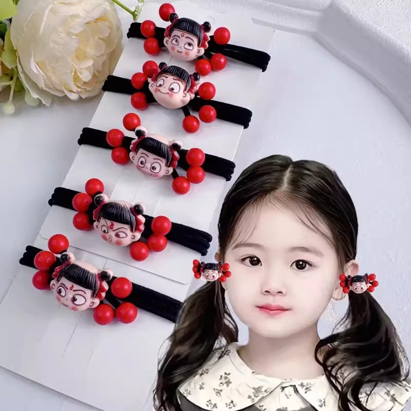 儿童哪吒头皮筋不伤发高弹头绳