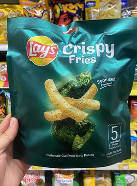 香港代购进口lay‘s乐事港版真脆薯条原味/番茄/海苔味零食90g