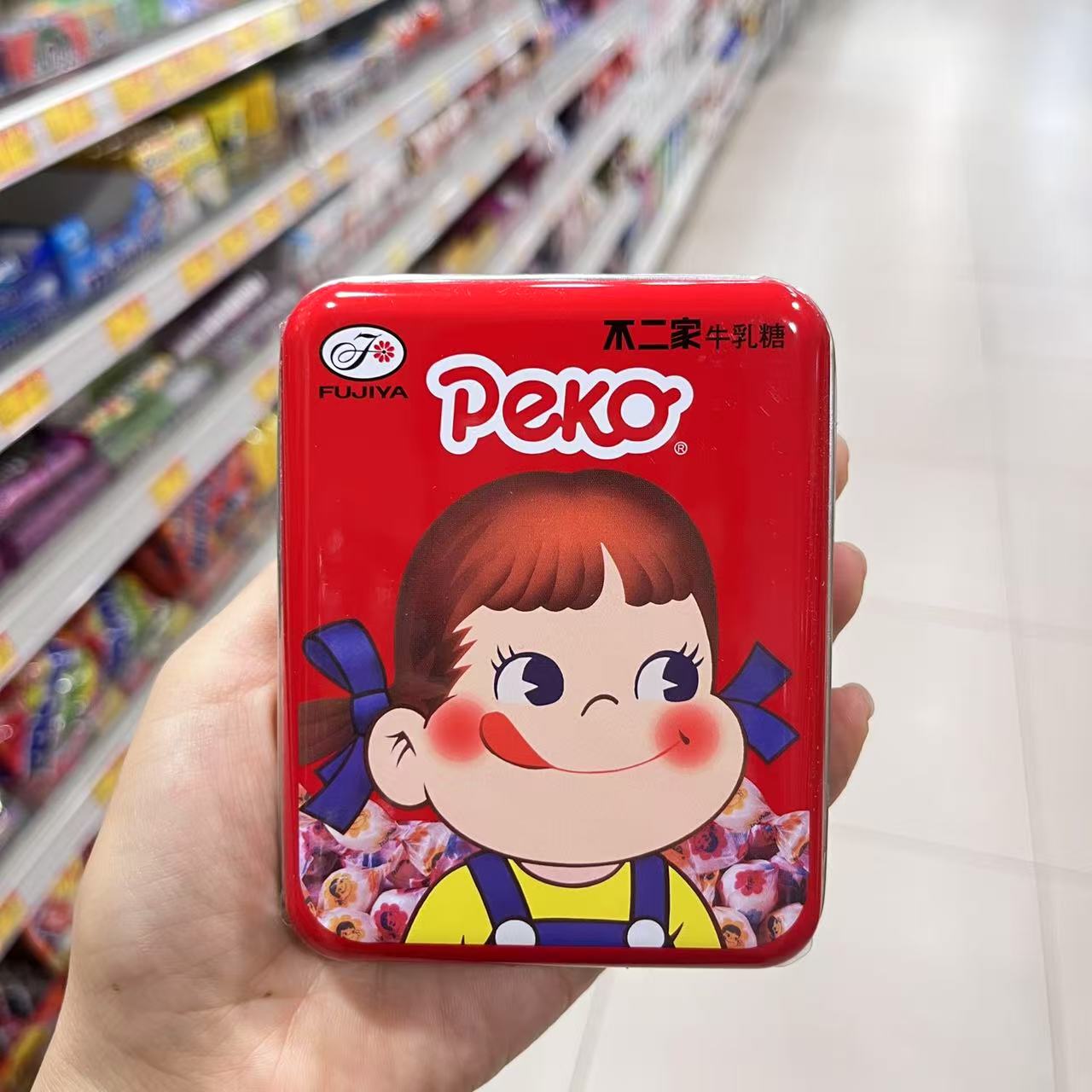 香港代购 日本进口不二家超浓牛奶妹牛轧糖糖铁盒30g休闲儿童零食