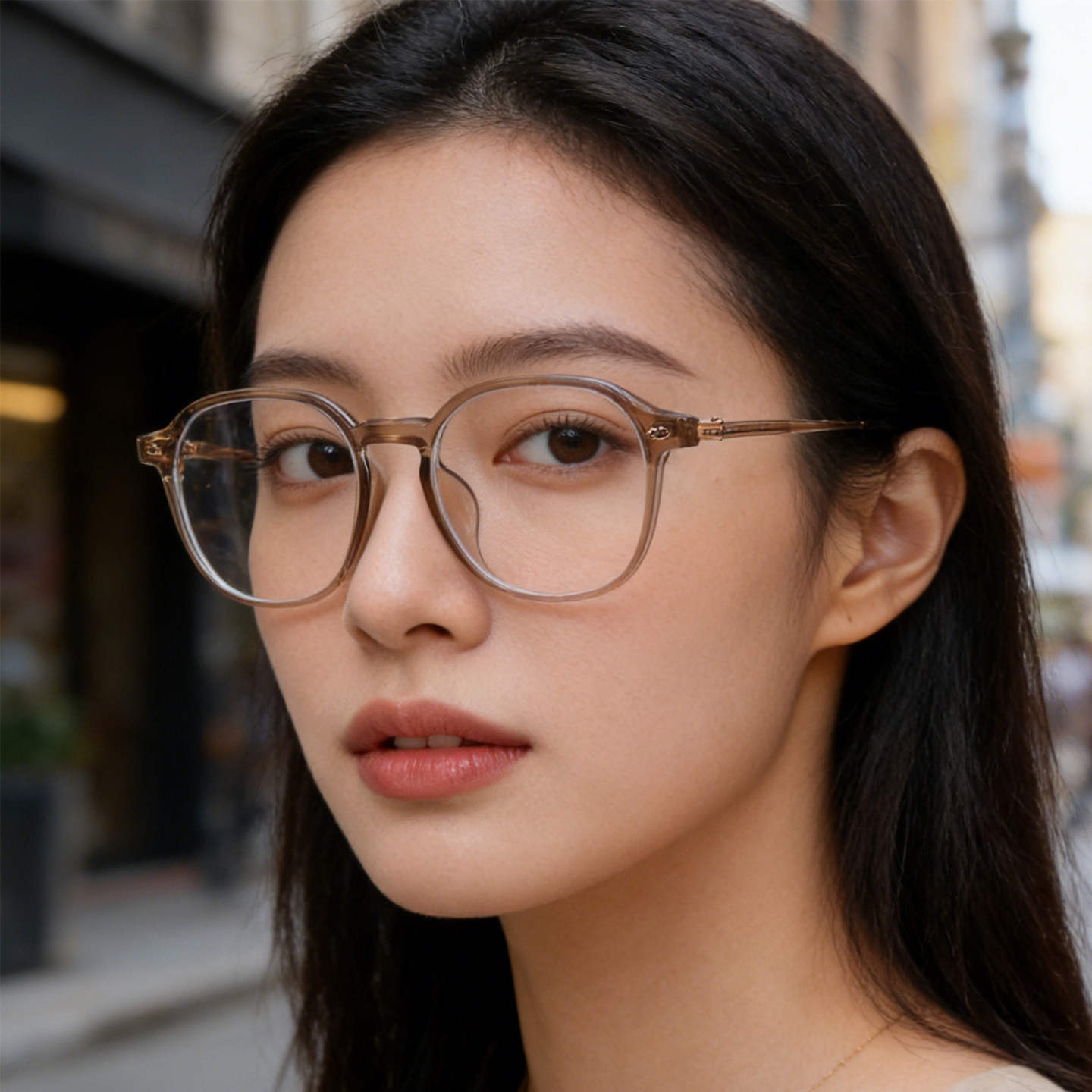 近视眼镜女可配度数大脸显瘦感光变色防蓝光辐射平光黑色超轻镜框