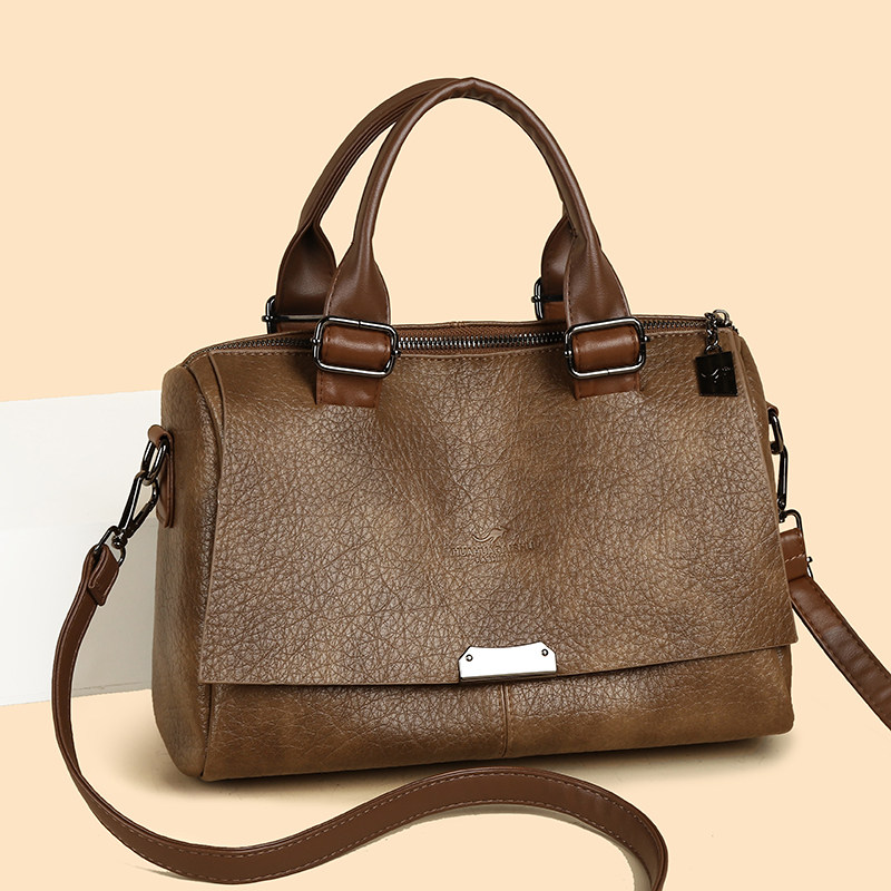 品牌正品2025新款真皮质感手提包波士顿枕头包气质百搭单肩斜挎包
