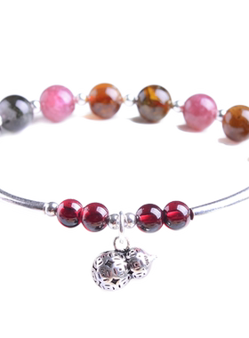 天然碧玺石榴石吊坠水晶饰品手串