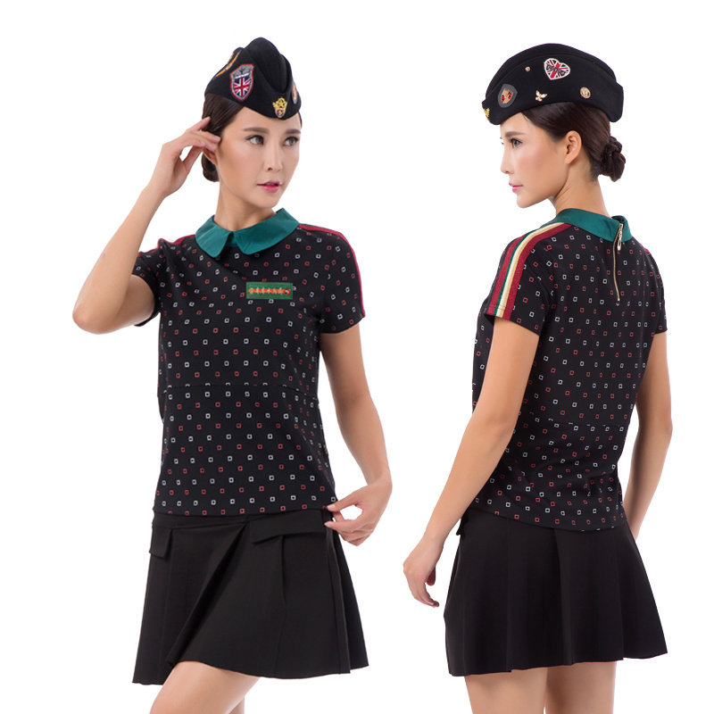 冬冬水兵舞服装四步造型女上衣棉演出服慢四广场舞t恤短袖舞蹈服