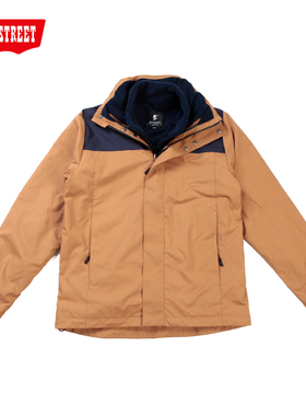 第五街5th street男装加厚宽松防风两件套冲锋外套055017-244A0