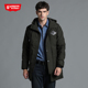 新款 男装 中长款 第五街冬季 休闲加厚保暖连帽羽绒服651413 174