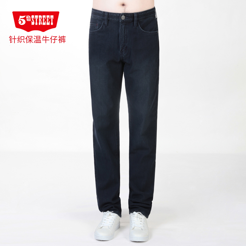 加绒加厚牛仔裤第五街冬季