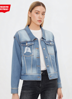 第五街5th street新款百搭牛仔外套韩版宽松女装夹克350304-223