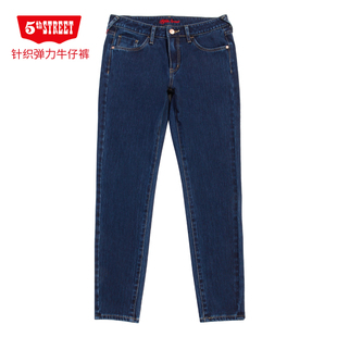 针织牛仔小脚裤 111806 弹力韩版 牛仔长裤 203M0 修身 第五街春秋女装