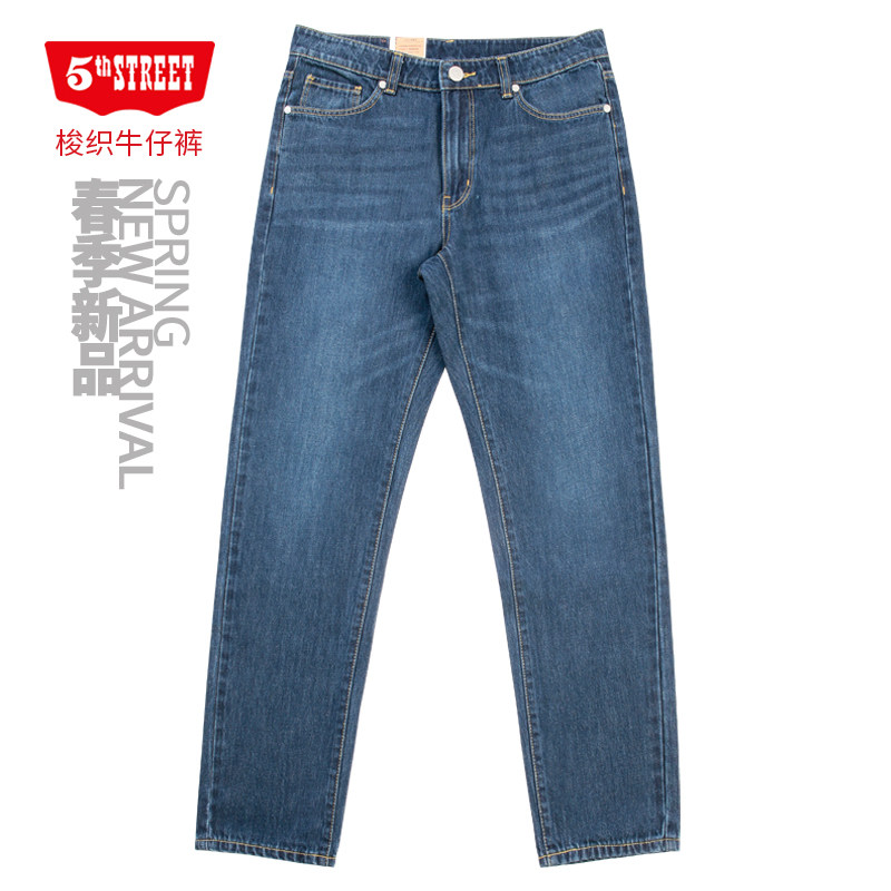 第五街5th street新款男牛仔裤简约休闲中腰小直筒裤315512-241