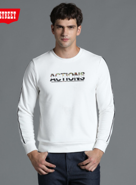 第五街春秋卫衣男圆领套头衫男韩版休闲运动上衣160901-193A0