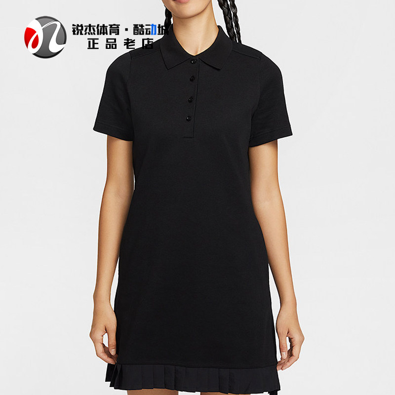 耐克Nike女士修身翻领连衣裙