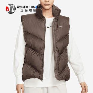 耐克Nike Storm-FIT女士刺绣拒水宽松立领羽绒马甲HF7897-004 100