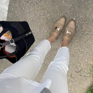 单鞋 H扣乐福鞋 百搭真皮流苏加绒平底英伦风小皮鞋 春季 女2026新款