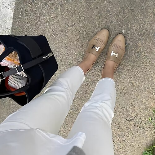 牛皮+羊皮，透气吸汗真皮乐福鞋