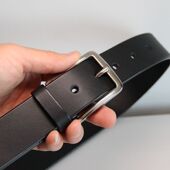 男士 皮带黑色咖啡色不锈钢针扣商务真皮腰带定制 头层牛皮休闲西裤