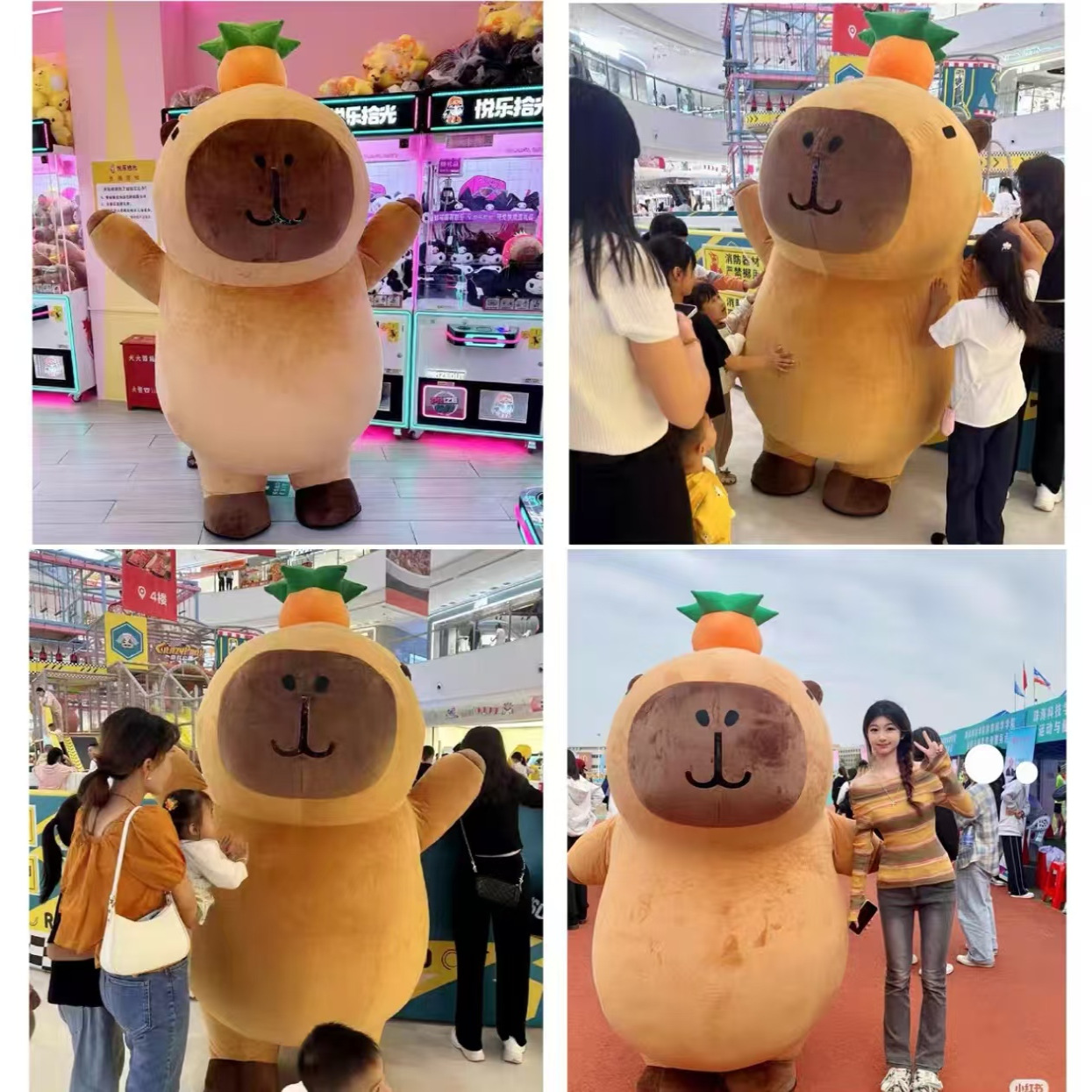 充气卡皮巴拉卡通人偶服装玩偶服