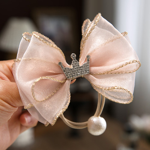 韩国儿童发圈高气质雪纱蝴蝶结