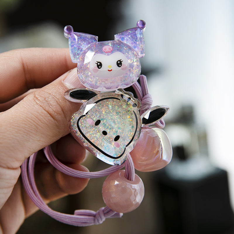 韩版儿童发圈卡通亮片小动物扎发皮筋女童宝宝高马尾头绳高弹力