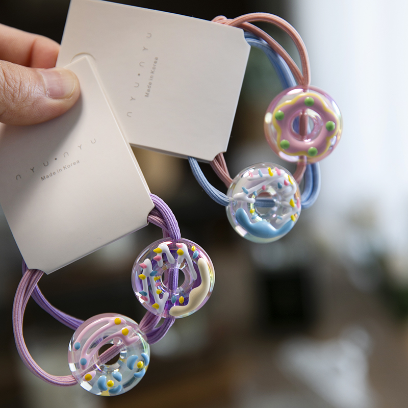 韩版女童彩色甜甜圈马尾公主头花