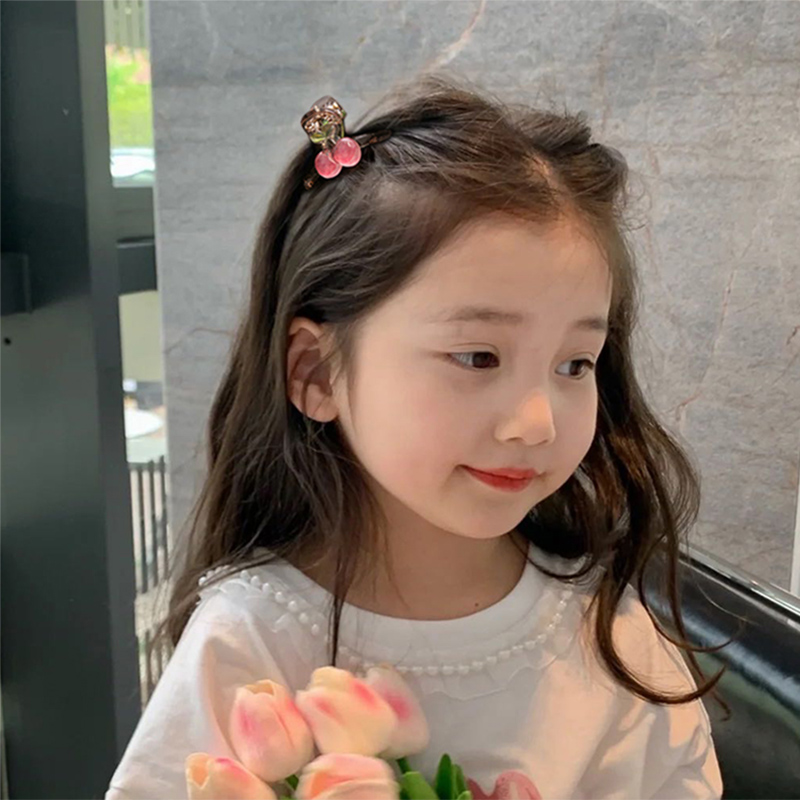 韩版儿童发夹可爱樱桃抓夹小女孩宝宝水蜜桃鲨鱼夹碎发卡宝宝发卡