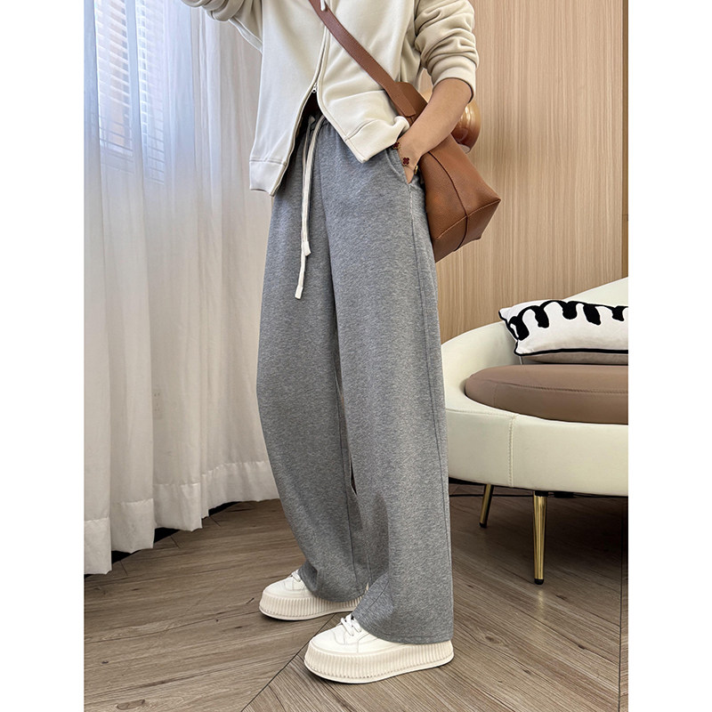 弯刀裤】一眼钟爱~韩系通勤百搭时尚撞色抽绳松紧腰休闲裤女秋季