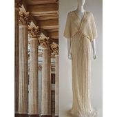 cicidream艺术黄金年代 雅典古希腊 肌理棉长袍连衣裙