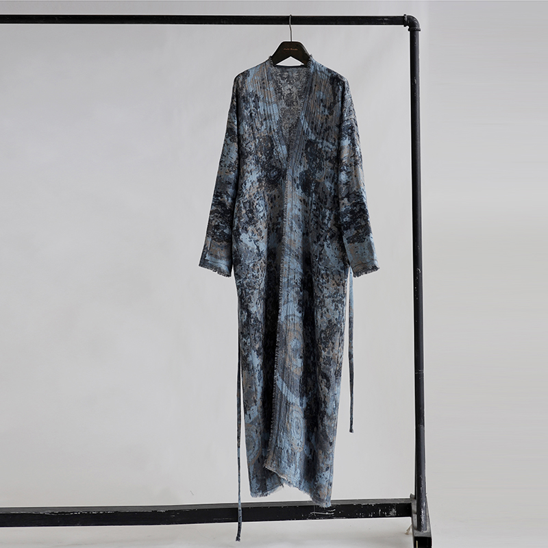 cicidream羊绒油画织花开衫外套