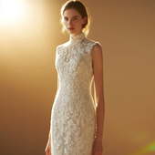 全手缝 cicidream 白蕾丝 古董 旗袍连衣裙 欧洲老货