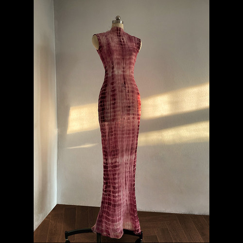 cicidream手工捆染长款连衣裙