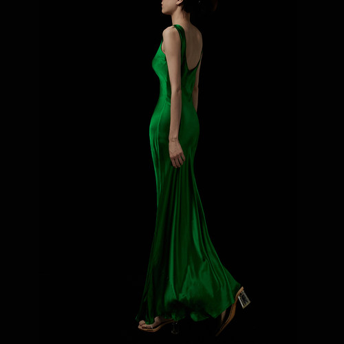 cicidream100%真丝连衣裙长裙