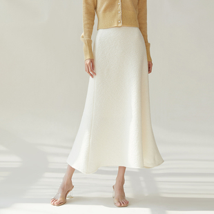 cicidream非常保暖 秋冬纯羊毛半身高腰微鱼尾感长裙 又灵动有型