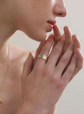 SOLDEVERANO蕃秀西班牙小众设计高级感天然蓝水晶纹理戒指指环女