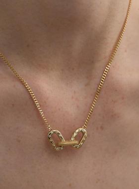 SOLDEVERANO蕃秀西班牙小众设计感高级感双环卡扣锁骨链项链女ins