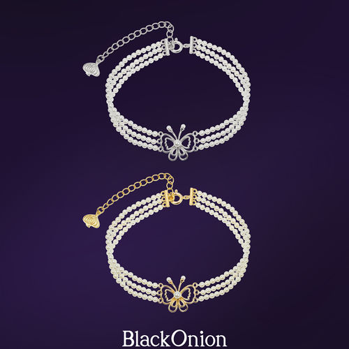 BlackOnion镂空蝴蝶系列 小米珠蝴蝶珍珠手链女高级感