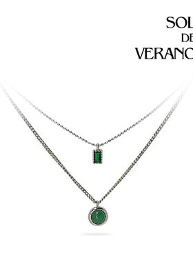 SOL DE VERANO蕃秀夏趣项链双层叠戴精致小巧高级银色送女友